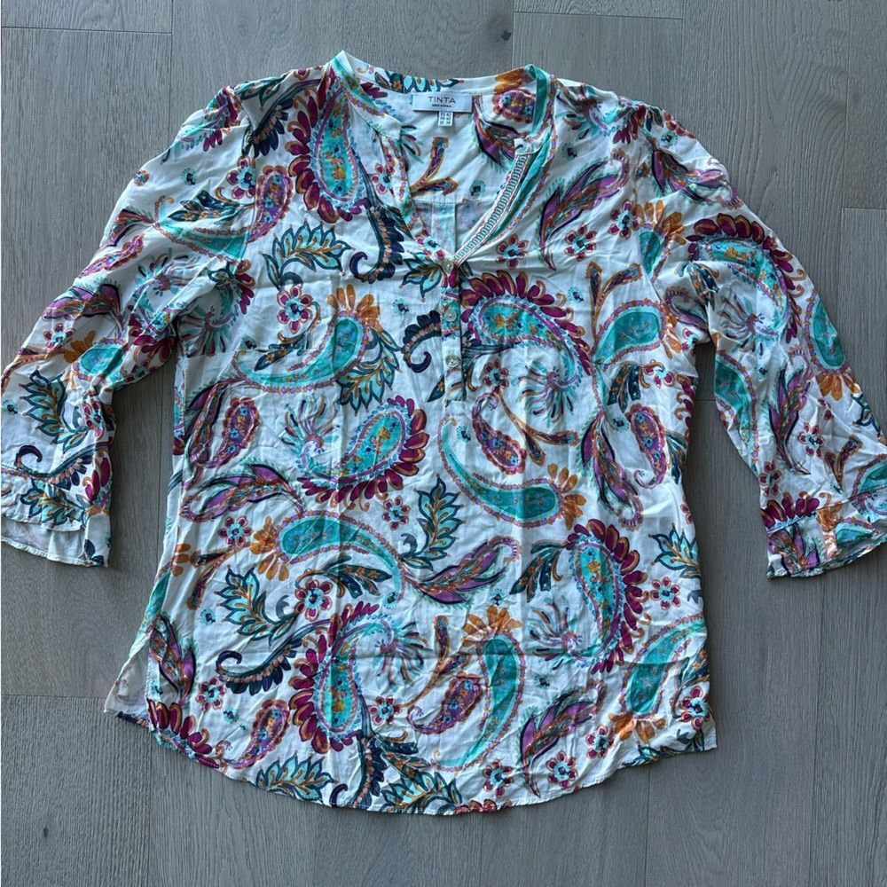 TINTA Made in Spain Paisley Blouse 3/4 Sleeve